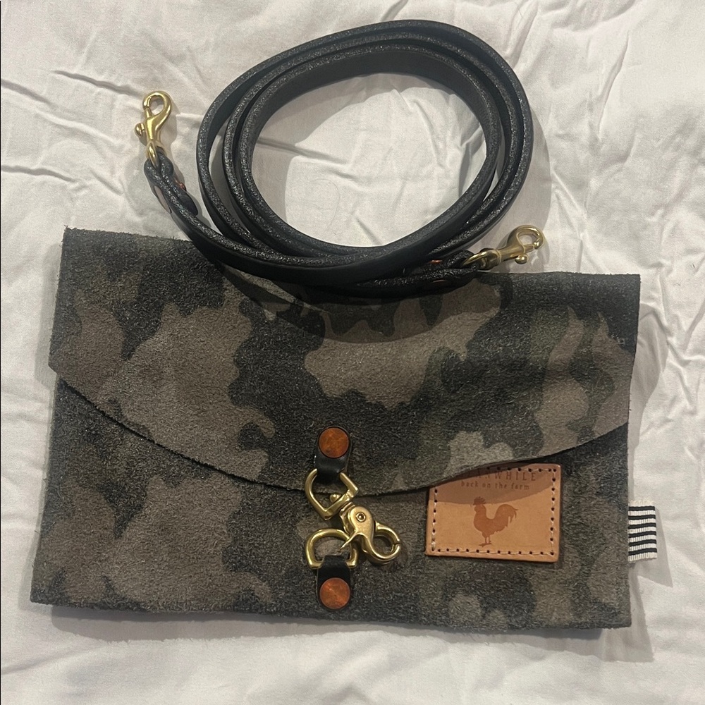 Camouflage Suede Crossbody Bag